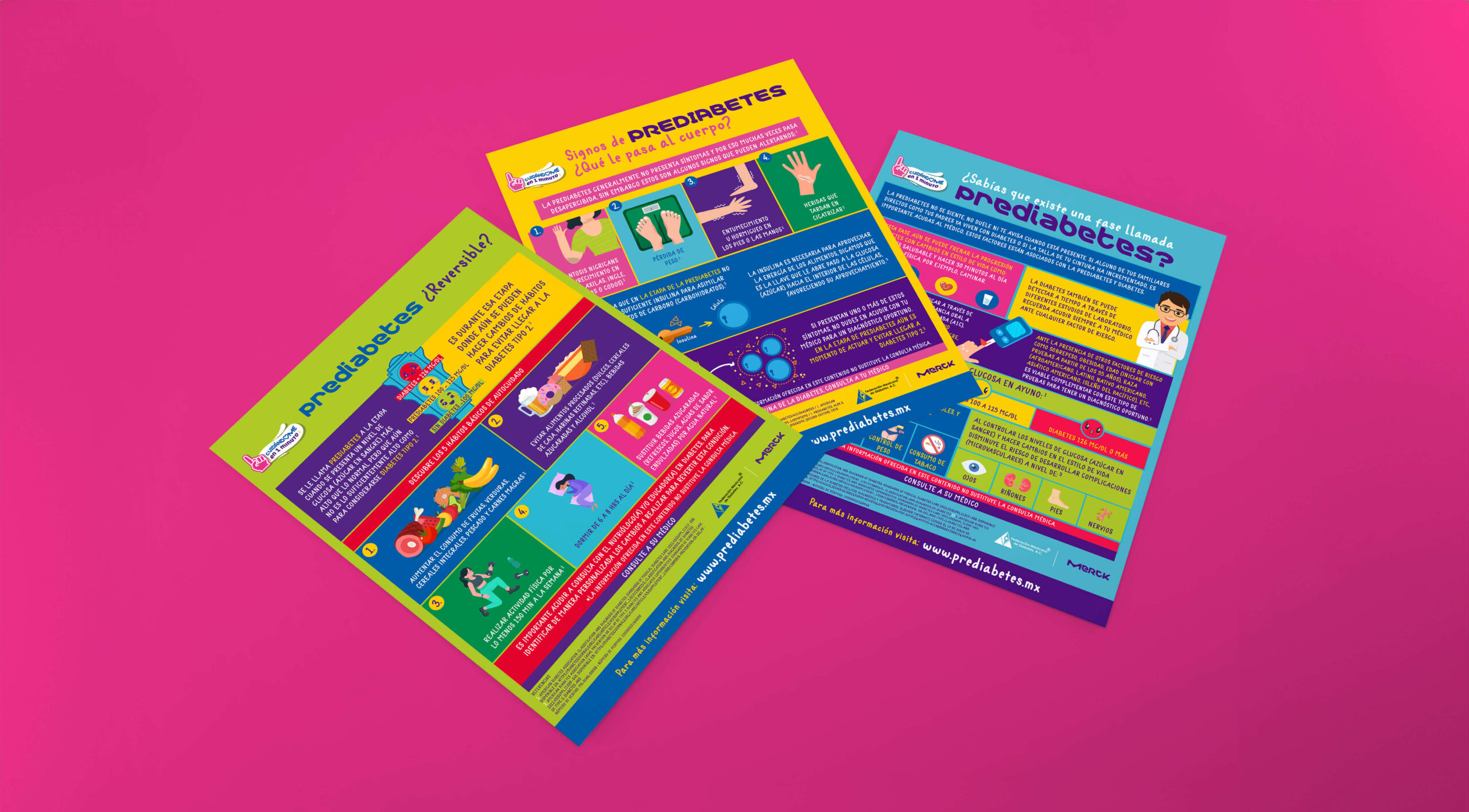 infografías cuidándome en 1 minuto federación mexicana de diabetes - grupo Merck - prediabetes