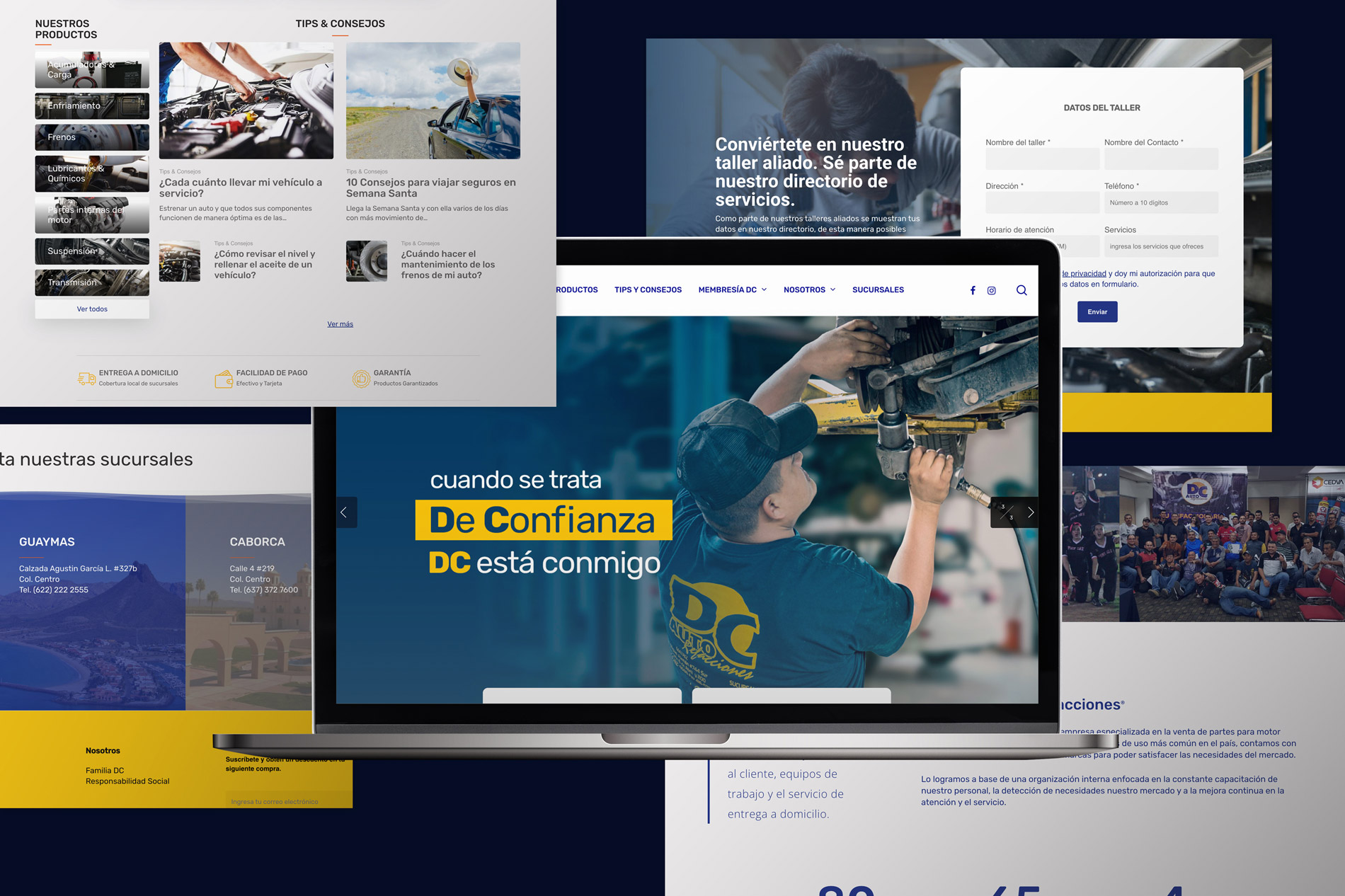 DC Autorefacciones sitio web, diseño web